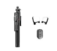 Aundhegrtt Trépied Selfie avec Télécommande Bluetooth, Pôle Télescopique à 6 Sections avec Lumière de Remplissage, Gadget de Photographie Vlogging Anti-Vibration