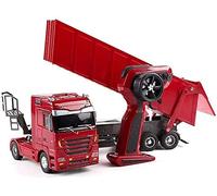 AUNEVN Camion Rc 1/32 Heavy Duty Rc Ingénierie Tracteur Voiture Télécommande Camion-Benne Dumper Remorque Conteneurs Camions Ingénierie Véhicule Jouets Voiture Électrique Garçons Cadeaux Buggy Voitu