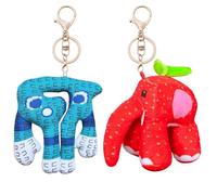 AUNGCSHE 2 Pcs Steal A Brainrot Porte Clef, Italian Brainrot Porte Clé, Strawberry Elephant, 67, Peluche Brain Rot Porte Clef pour Les Enfants et Les Adultes, Objet de Collection (Rouge)