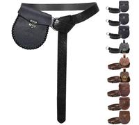 AUNGCSHE 2PCS Ceinture Medievale, Porte Monnaie Medieval et Ceinture Medieval, Accessoire Medieval Parfait pour les Costumes de Vikings, de Magiciens et de la Renaissance (Dragon Noir)