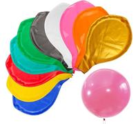 AUNGKWANG 10 Pièces Ballons Géant Gonflable, Latex 36 Pouces Ballon, Grand Ballon Multicolore 90cm, Super Grand Balloon pour Mariage Anniversaire, Baptême, Bébé Douche, Enfants Fête Festival