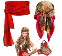 AUNGKWANG 2 Pcs Turban Durag à Longue Queue, Bandana de Pirate, Foulard Pirate à la Taille, Unisexe Durag Larges Sangles Bandeaux Headwrap Bandanas Chapeau Hat pour Hip-hop Décoration