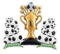 AUNGKWANG 3 Pièces Ballon de Football Debout en Aluminium, mit Ballon Trophée, Ballons en Aluminium pour Décoration de Football, Décoration de Fête d'anniversaire, 150 x 83 cm