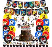 AUNGKWANG 48 Pièces Décoration d'anniversaire 99 Nights in the Forest, 99 Nächte im Wald Gâteau Cupcake Toppers Bannière Décorations de Fête Accessoires pour Enfants