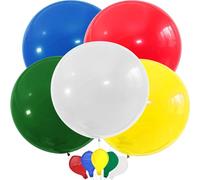 AUNGKWANG 5 Pièces Ballons Géant Gonflable, Latex 36 Pouces Ballon, Grand Ballon Multicolore 90cm, Super Grand Balloon pour Mariage Anniversaire, Baptême, Bébé Douche, Enfants Fête Festival