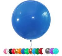 AUNGKWANG Lot de 6 Ballons Géant en Latex, 90cm Grand Décorations Ballon Bleu Foncé, Helium Ballon pour Fête, Anniversaire, Mariage, Baptême, Noël, Carnaval, Cérémonie