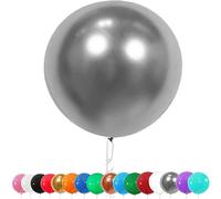 AUNGKWANG Lot de 6 Ballons Géant en Latex, 90cm Grand Décorations Ballon Gris, Helium Ballon pour Fête, Anniversaire, Mariage, Baptême, Noël, Carnaval, Cérémonie