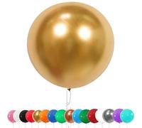 AUNGKWANG Lot de 6 Ballons Géant en Latex, 90cm Grand Décorations Ballon Or, Helium Ballon pour Fête, Anniversaire, Mariage, Baptême, Noël, Carnaval, Cérémonie