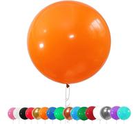 AUNGKWANG Lot de 6 Ballons Géant en Latex, 90cm Grand Décorations Ballon Orange, Helium Ballon pour Fête, Anniversaire, Mariage, Baptême, Noël, Carnaval, Cérémonie