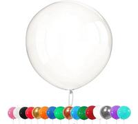 AUNGKWANG Lot de 6 Ballons Géant en Latex, 90cm Grand Décorations Ballon Transparent, Helium Ballon pour Fête, Anniversaire, Mariage, Baptême, Noël, Carnaval, Cérémonie