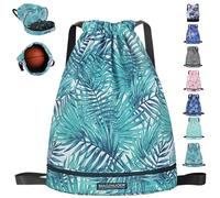 AUNGKWANG Sac à Dos de Sport Imperméable, Sac de Gym avec Compartiment à Chaussures, Sacs à Dos Nager Cordon pour Enfants, pour le Sport, le Football, 31 x 17 x 40 cm