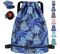 AUNGKWANG Sac à Dos de Sport Imperméable, Sac de Gym avec Compartiment à Chaussures, Sacs à Dos Nager Cordon pour Enfants, pour le Sport, le Football, 31 x 17 x 40 cm