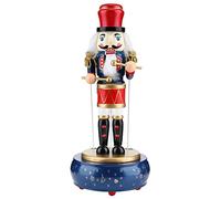 Auniq Casse-Noisette Soldats boîte à Musique boîte à Musique en Bois 38cm avec et Base Ronde pour décoration de noël Cadeau de noël décoration de la Maison Casse-Noisette Boite à Musiques (Bleu)