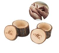 AUNMAS Boîte à alliance en bois rustique, Matériau écologique durable, Design unique branches naturelles, Style vintage élégant, Coffret mariage personnalisable