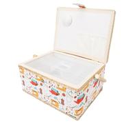 AUNMAS Boîte à Couture de Grande capacité, Organisateur de Tissu de qualité Supérieure avec Plateau Amovible, Parfait pour les Fournitures et Accessoires de Couture