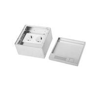 AUNMAS Boîte de Prise Encastrée au Sol 16A 4000W 2 Prises En Acier Inoxydable PC Ignifuge Preuve de L'eau Prise Encastrée pour Bureau Hôtel École