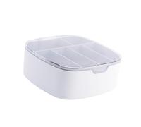 AUNMAS Boîte de Rangement de Câbles, Boîte de Gestion de Câbles en Plastique avec Couvercle Transparent, Rangement de Compact Haute capacité 14 X 5,5 X 14 Cm pour Bureau, Bureau, Maison, Voyage