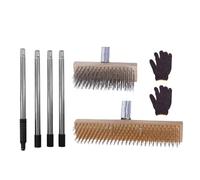 AUNMAS Brosse à Gommage de Terrasse en Acier Inoxydable Lourd avec Poignée Réglable de 160 Cm pour Le Nettoyage des Planchers en Béton étages en Bois Patios Murs du sous-Sol
