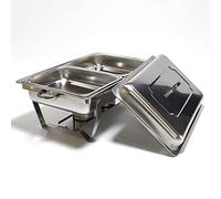 AUNMAS Chafing Dish Buffet Set, Two Trays Inox | Séparation profonde des fentes pour le service organisé, chauffage des boîtes d\'alcool pour l\'affichage des repas,