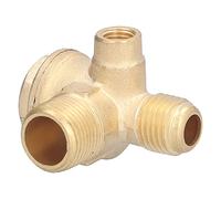 AUNMAS Clapet Anti-retour à 3 Voies en Laiton, Accessoire de Compresseur d'air fileté Standard, Empêche le Flux d'air inversé, Matériau Durable, Connexions 7 Mm 16 Mm