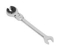 AUNMAS Clé de Conduite de Frein, Acier Cr V, Conception à extrémité Ouverte et à Cliquet, 12 Mm, Outil Compact de 7 Pouces pour Conduites Ca de Frein à Carburant Automobile