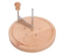 AUNMAS Courroir de Roue au Fromage, Rasoir de Fromage en Spirale en Acier Inoxydable avec Hêtre en Bois de Base de Fromage pour la Maison, Restaurants, Cafés, Magasins de Desserts