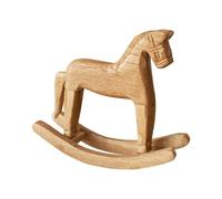 AUNMAS Décor de Cheval à Bascule en Bois, Figurine de Cheval | Bois de Pin Massif Naturel, Base à Bascule Classique, Style Rustique Nordique, Bords Arrondis sans éclats, étagère de Table