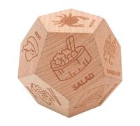 AUNMAS Dés de Décision Alimentaire, Dés de Choix de Dîner en Bois à 12 Faces pour Les Réunions de Famille et d'amis, Compacts et Portables avec Matériau en Bois de Hêtre