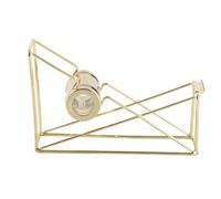 AUNMAS Distributeur de Ruban Adhésif de Bureau en Métal, Support Adhésif élégant en or Rose pour Fournitures de Bureau à Domicile, Coupe Facile du Ruban et Utilisation Sûre (GOLD)