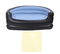 AUNMAS Double canapé Gonflable pour Les Couples 2 Personne Souffler la Chaise Love Lout Lounge PVC Velvet Air Couch Portable pour Le Camping de Plage Extérieur Intérieur Pique-Nique (Blue)