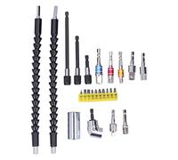 AUNMAS Extension de Foret Flexible, Jeu d'adaptateurs en Acier Inoxydable, Extensions Pliables pour Petits Espaces, Compatible avec les Clés et les Tournevis sans Fil