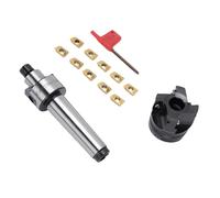 AUNMAS Fraises en Bout, Fraise en Bout Indexable à 4 Bords avec 10 Inserts en Carbure, Moins de Déformation sur les Matériaux Fins, Usinage Précis du Plan Rugueux