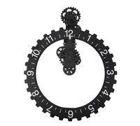 AUNMAS Grande Horloge à Engrenages Suspendue, Engrenages Rythmiques en PVC, Horloge Mécanique en Acier Inoxydable, Horloge Décorative Murale Rétro (Black)