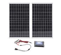 AUNMAS Kit de Panneau Solaire avec Contrôleur de Charge Rapide, Chargeur de Panneaux Solaires Portables à Haute efficacité pour L'urgence de Randonnée en Camping