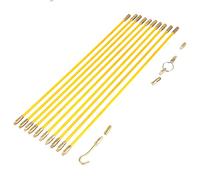 AUNMAS Kit de Tirage de Câbles en Fibre de Verre, 10 Tiges, Connecteurs | Outil de routage de câbles pour conduits, pêche push-pull à travers les cavités murales, greniers, vides sanitaires,