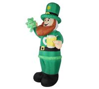 AUNMAS Leprechaun Gonflable Fête de la Saint-Patrick, Décoration Lumineuse Facile à Installer Matériau Polyester 190T Idéal extérieur Jardin événement irlandaisintérieur fête bière