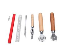 AUNMAS Lot de 11 Outils de Notation en Carton, 3 Roues de Notation à Dents 1/16 1/32, Règle, Crayon, Cutter, 5 Lames pour Redimensionner des Boîtes en Carton, Reliure, Emballage de