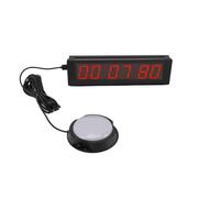 AUNMAS Minuterie de Course à LED, Compte Rebours de 1,5 Pouces, 3 Fonctions, Chronomètre à 6 Chiffres avec Télécommande pour la Salle de Sport Domicile, Fitness, Course DC 5 V 2 A