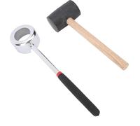 AUNMAS Outil de Disjoncteur de Noix de Coco en Acier Inoxydable avec Maillet en Caoutchouc, Ensemble D'outils D'ouvre-noix de Coco de qualité Alimentaire Portable avec Marteau pour la
