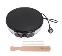 AUNMAS Pan de Crêpe de 11,8 Pouces avec Indicateur LED, Plate-forme électrique en Aluminium Antiadhésive Réglable et Fabricant de Crêpe avec Spatule et (Prise UE 220V)