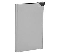 AUNMAS Porte-Cartes de Crédit Bloquant RFID PU Cuir Automatique Up Portefeuille en Alliage D'aluminium Mince Poche étui pour Cartes de Visite pour Hommes et Femmes(Gris)