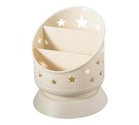 AUNMAS Porte-Pinceaux de Maquillage, Design de Crème, Organisateur de Bureau Créatif pour Pinceaux, Stylos, Rouge à Lèvres avec Plusieurs Compartiments, Plastique, 4,3 X 5,5