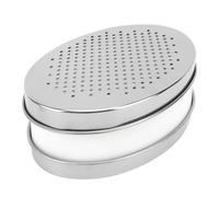 AUNMAS Râpe à Fromage, Broyeur de Nourriture Double Face en Acier Inoxydable avec Couvercle de Récipient de Stockage, Lambeaux Fins et Grossiers, 17 X 12 X 7 Cm pour une Utilisation en Extérieur