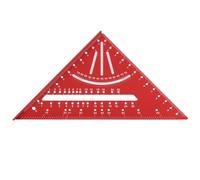 AUNMAS Rapporteur de Règle à 90 Degrés, Règle d'angle Triangulaire en Alliage d'aluminium avec Niveau, Marquages précis pour les Amateurs de Travail du Bois (rouge)