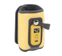 AUNMAS Réchauffeur de Bouteille Portable, 5 Réglages de Température Réglables Dispieur LCD Auto Puissance Automatique sur le Réchauffement Rapide du Chauffage Rapide avec un Câble USB (YELLOW)