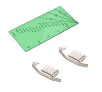 AUNMAS Règle de Marge de Couture, Acrylique, Guide Magnétique, Mesures de 1/8 à 2 Pouces pour des Tâches de Couture et de Matelassage Faciles (GREEN)