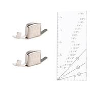 AUNMAS Règle de Marge de Couture, Acrylique, Guide Magnétique, Mesures de 1/8 à 2 Pouces pour des Tâches de Couture et de Matelassage Faciles (Transparent)