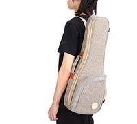 AUNMAS Sac pour ukulélé en Coton et Lin tissé avec Doublure en Velours, Rembourrage de 20 Mm d'épaisseur, Oreiller Cervical, Sac à Dos Fourre-tout pour étudiants en ukulélé de 21, 23, 26 Pouces,