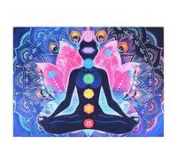 AUNMAS Tapisserie Murale, Couverture de Tapisserie Sept Chakra, Diviseur de Chambre de Décoration de Chambre à Coucher de Méditation de Yoga Mandala Bohème(150 * 150cm)