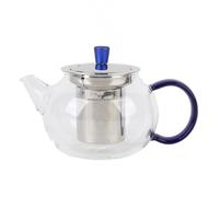 AUNMAS Théière en Verre de 252 Ml avec Infuseur Amovible pour thé en Vrac, Bouilloire Transparente épaisse en Fleurs pour la Maison, le Bureau, le Camping, les Voyages